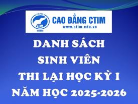 Danh sách sinh viên thi lại học kỳ 1 năm học 2025-2026